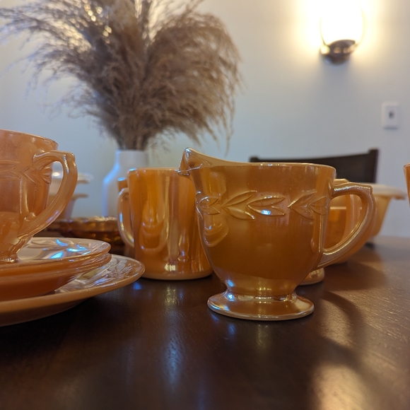 Fire King Vintage Peach Lustre Set - Picture 4 of 6